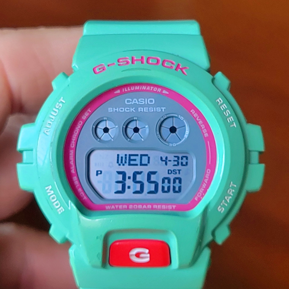 Casio G-Shock Green and Pink Digital Watch